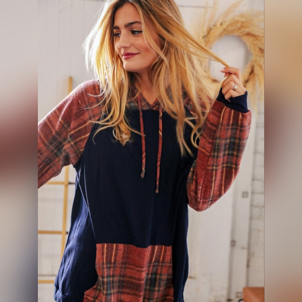 🔥LAST CHANCE NEW Haptics Plaid Hoodie size 2X, 3X